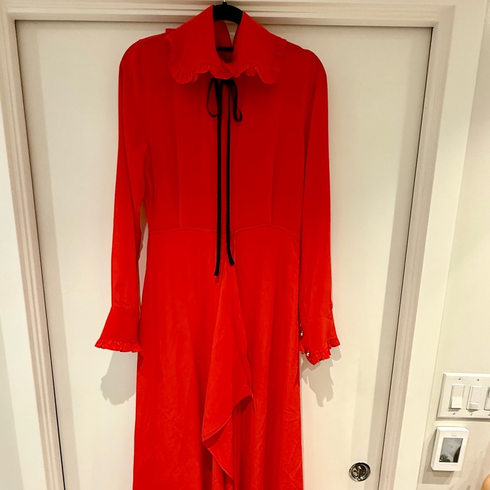 Victoria Beckham Scarlet Long Sleeve Dress